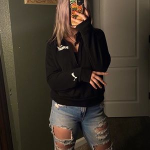 Black half zip puma sweater:)